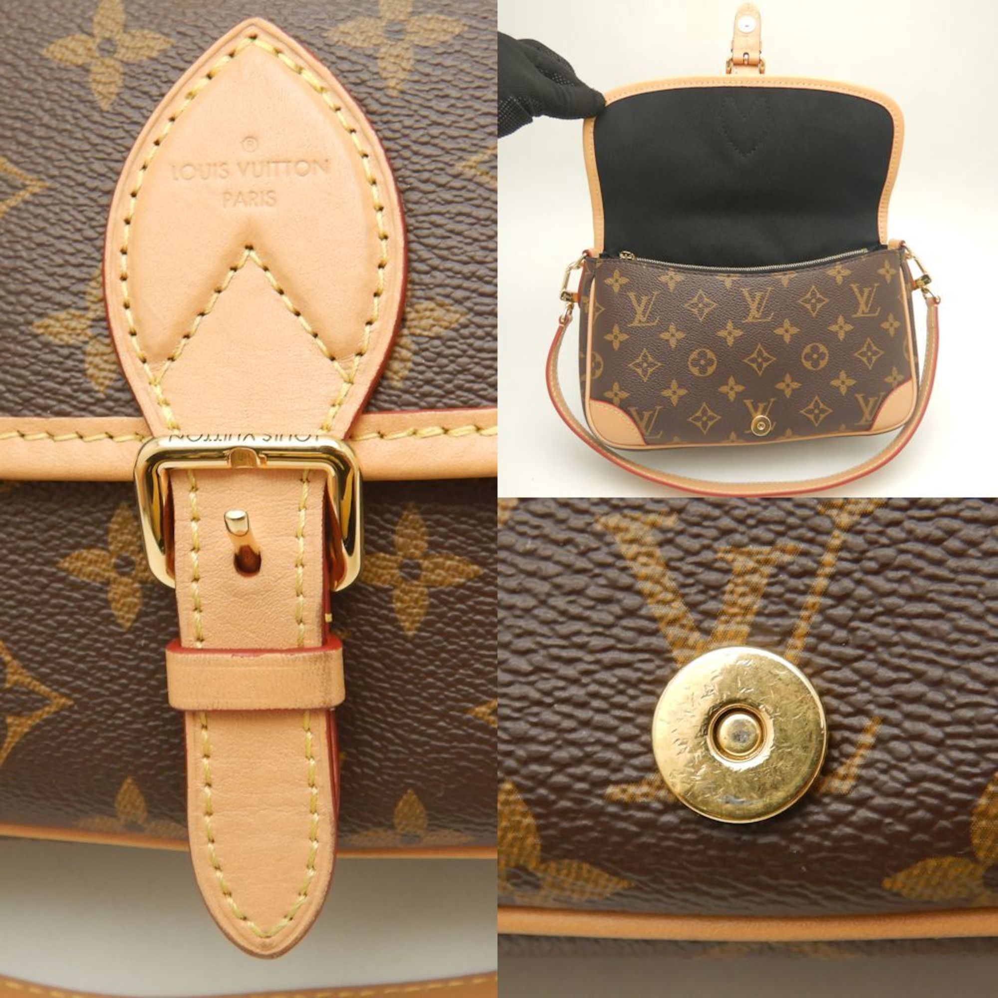 LOUIS VUITTON Louis Vuitton Monogram Diane NM PM M45985 Shoulder Bag Brown 252144