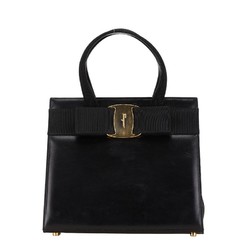 Salvatore Ferragamo Vara Ribbon Handbag Shoulder Bag BA214178 Black Leather Women's