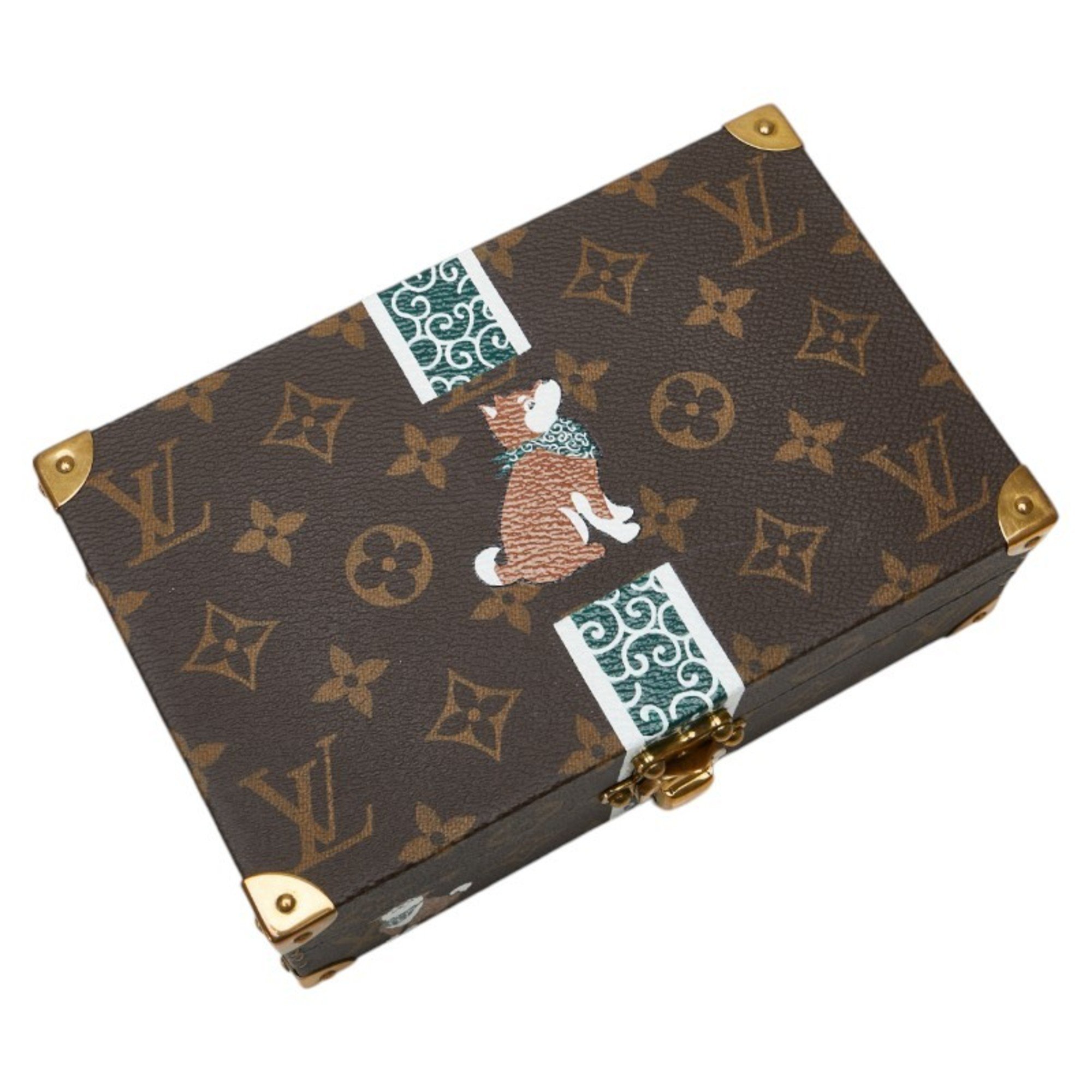 Louis Vuitton Monogram Coffret Polyvalent Shiba Inu Dog Box M41876 Brown Green PVC Leather Women's LOUIS VUITTON