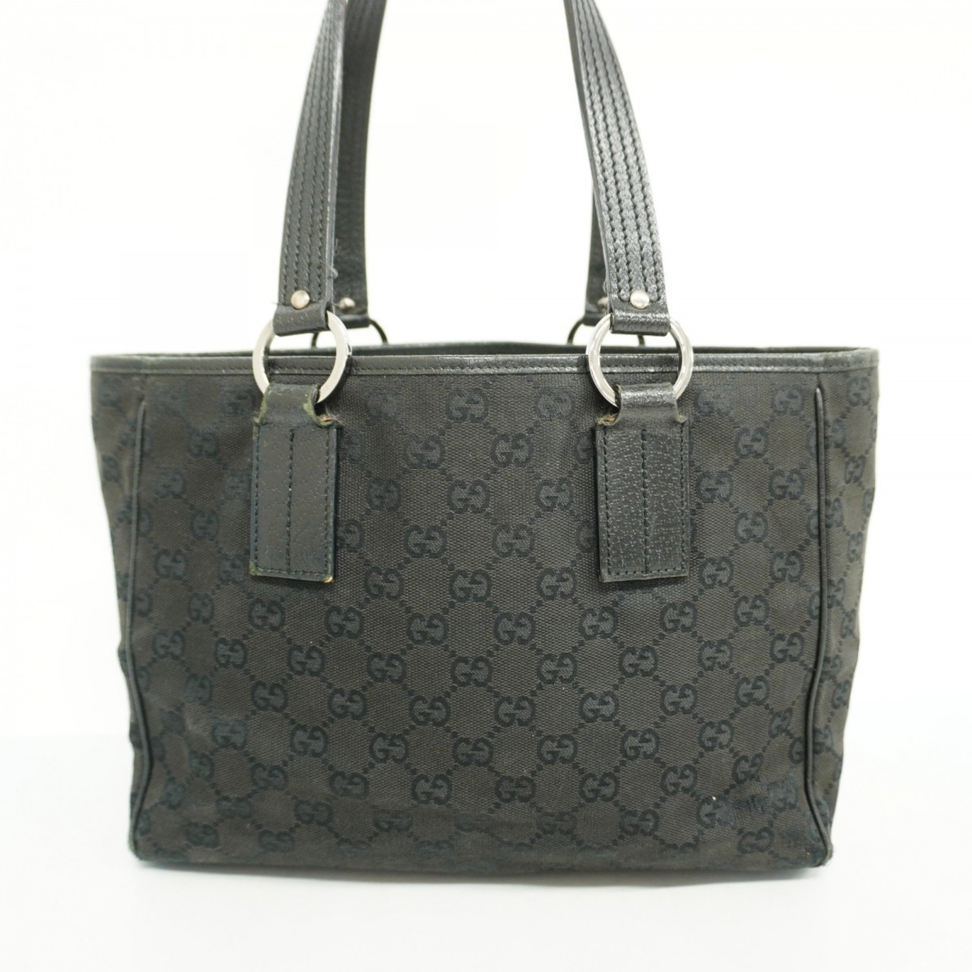 Gucci Tote Bag GG Canvas 113019 Black Women's