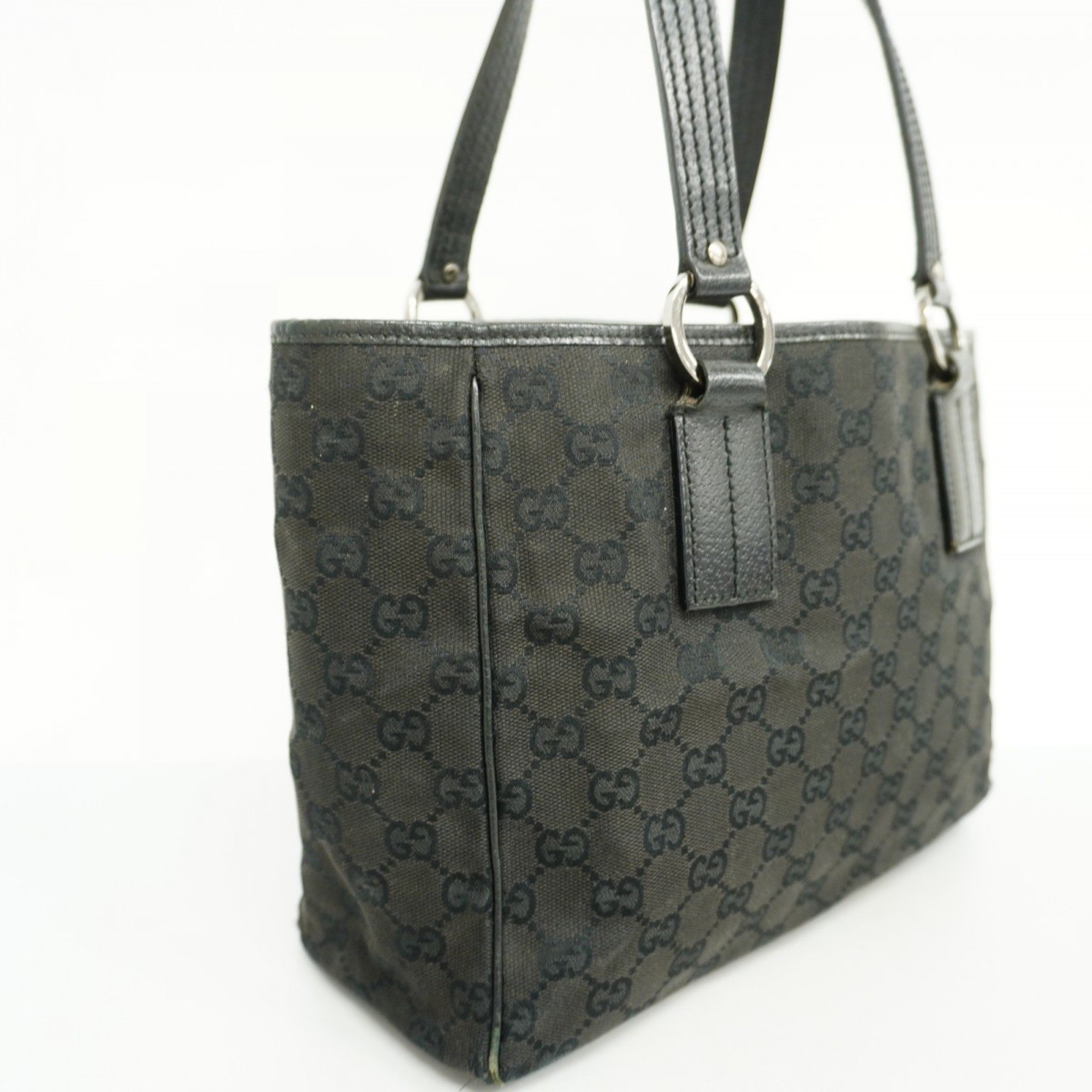 Gucci Tote Bag GG Canvas 113019 Black Women's