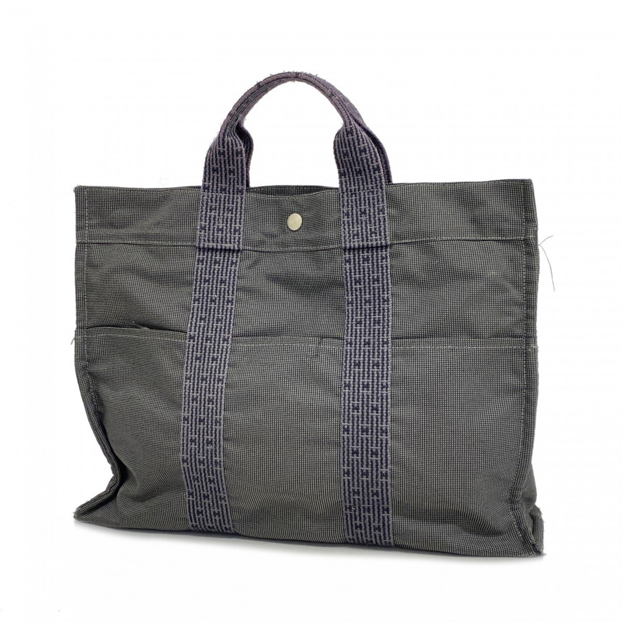 Hermes Tote Bag Air Line MM Canvas Grey Women's