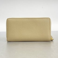 Gucci Long Wallet GG Marmont 456117 Leather Beige Women's