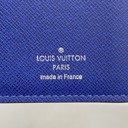 Louis Vuitton Long Wallet Taigarama Portefeuille Brazza M30297 Blue Men's