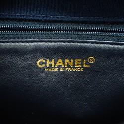 Chanel Shoulder Bag Cotton Navy Women's