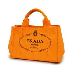 Prada Tote Bag Canapa Canvas Orange Women's