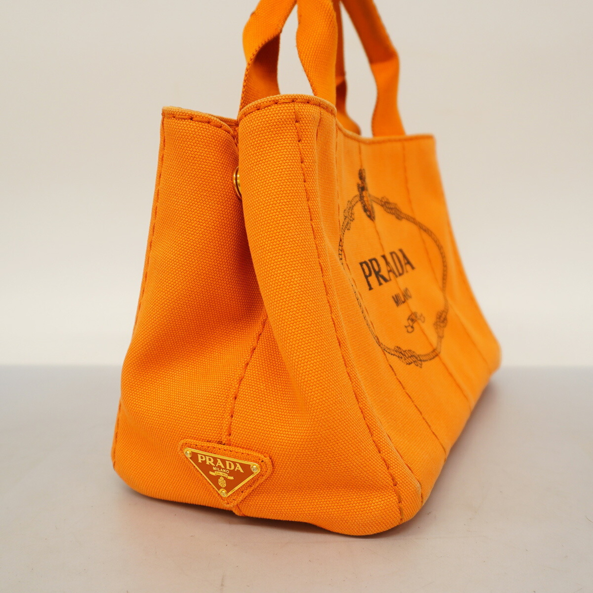 Prada Tote Bag Canapa Canvas Orange Women's