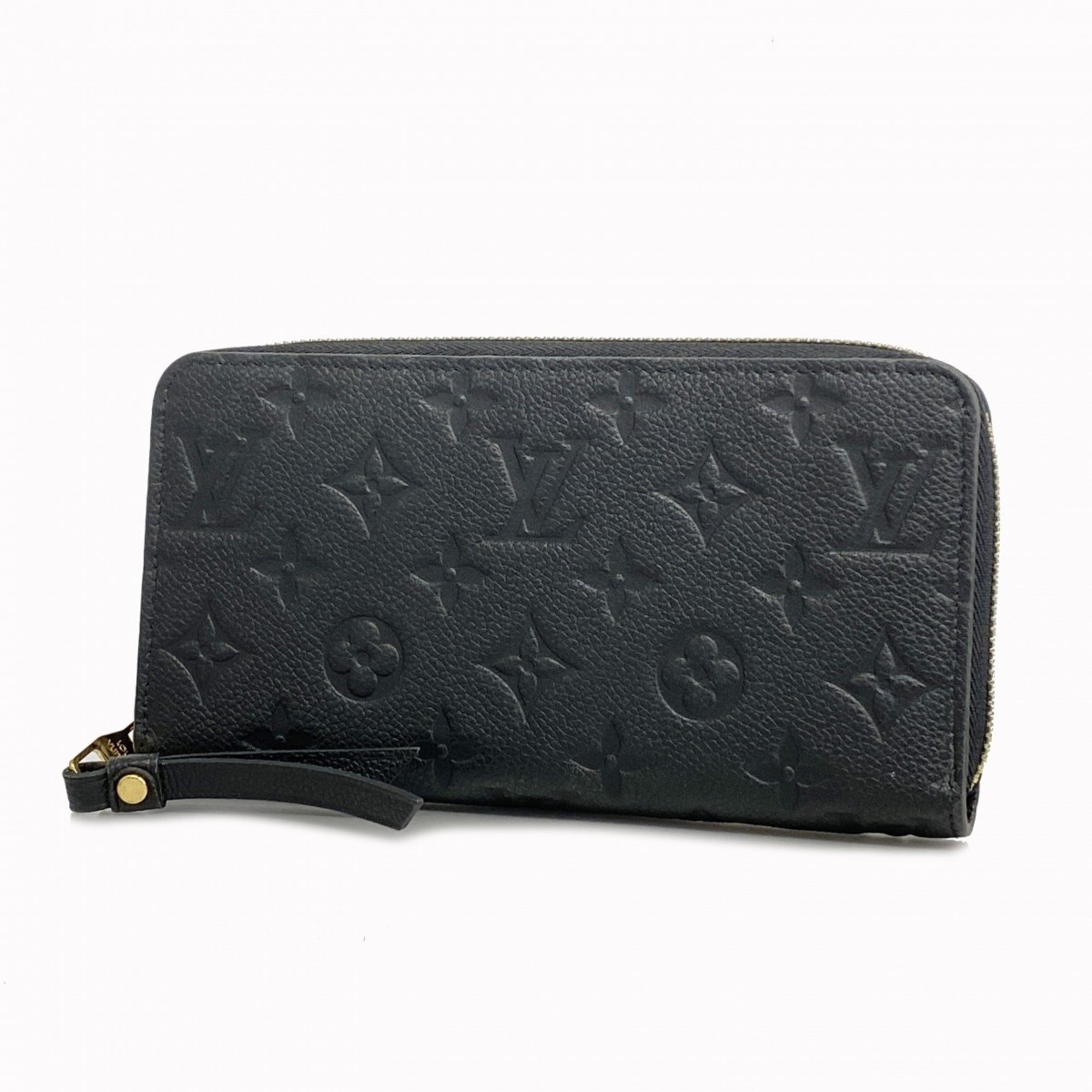 Louis Vuitton Long Wallet Monogram Empreinte Zippy M61864 Noir Men's Women's