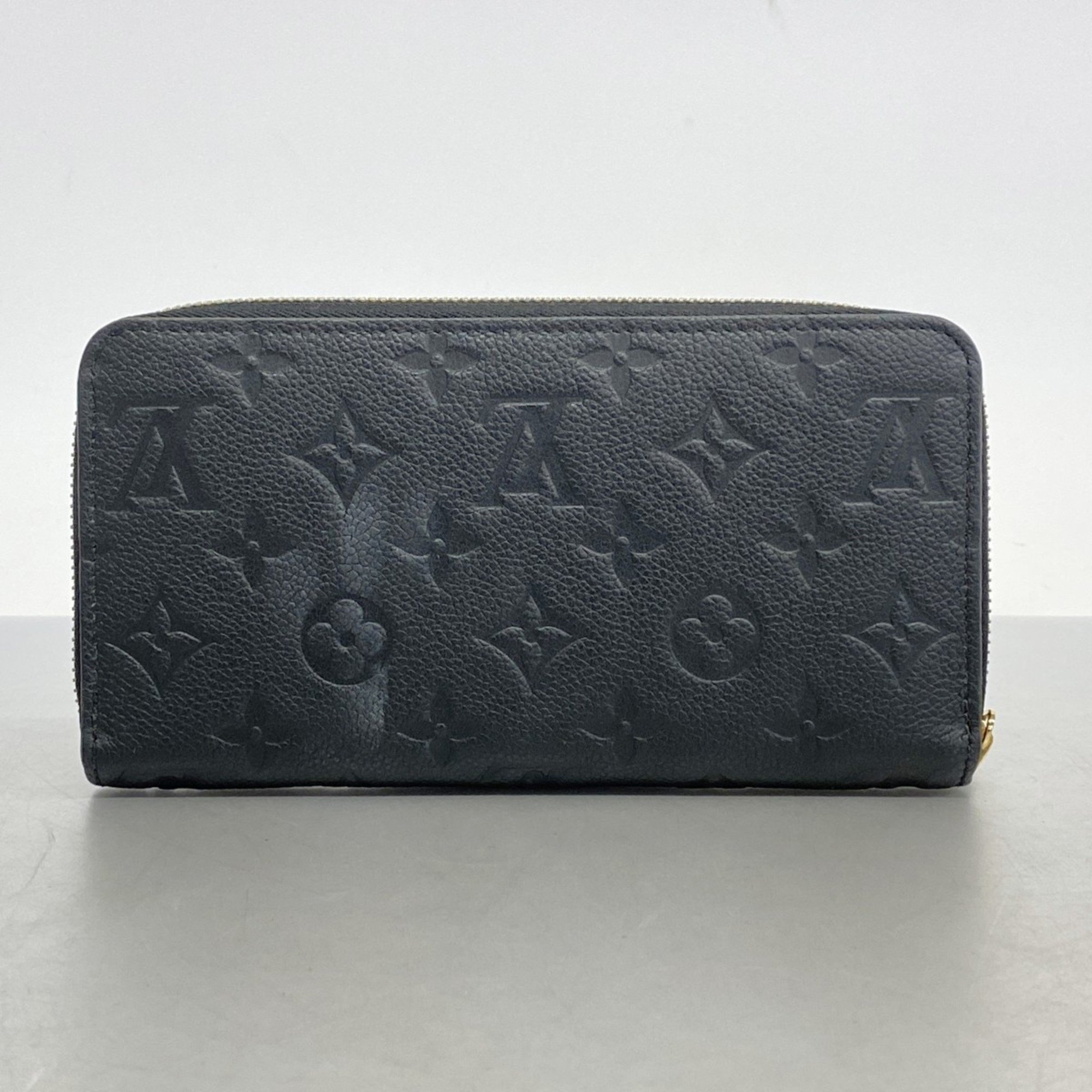 Louis Vuitton Long Wallet Monogram Empreinte Zippy M61864 Noir Men's Women's