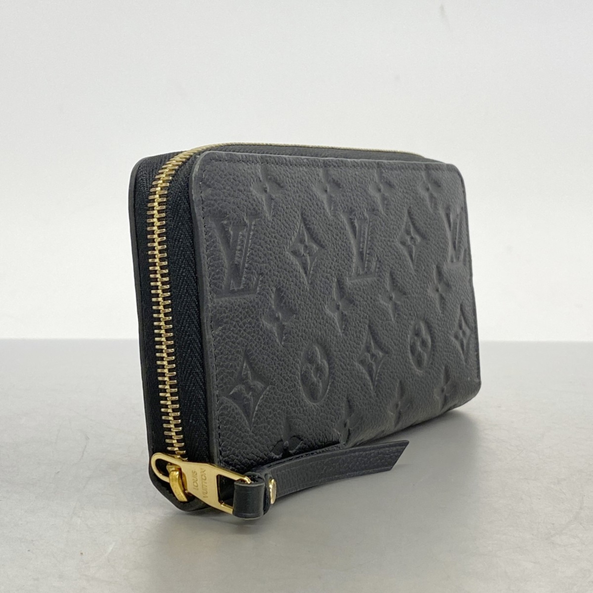 Louis Vuitton Long Wallet Monogram Empreinte Zippy M61864 Noir Men's Women's