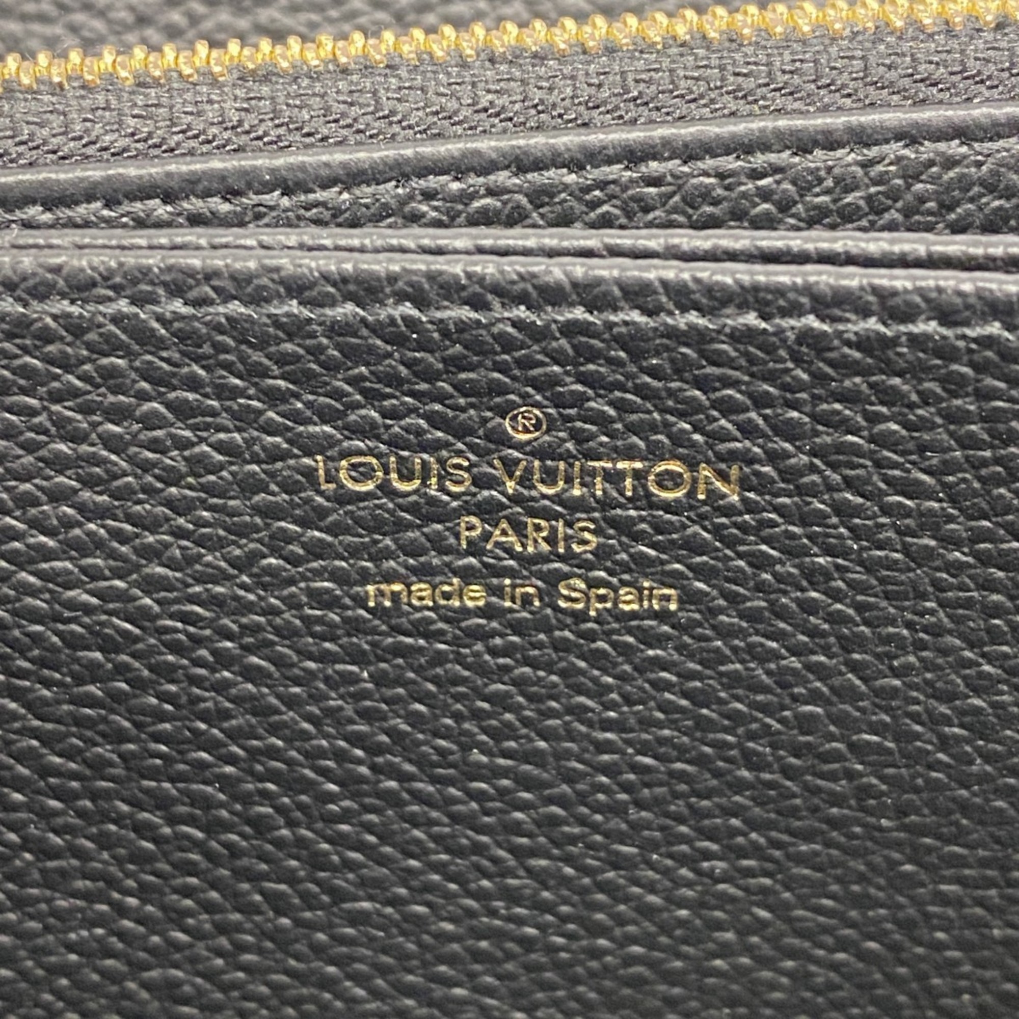 Louis Vuitton Long Wallet Monogram Empreinte Zippy M61864 Noir Men's Women's