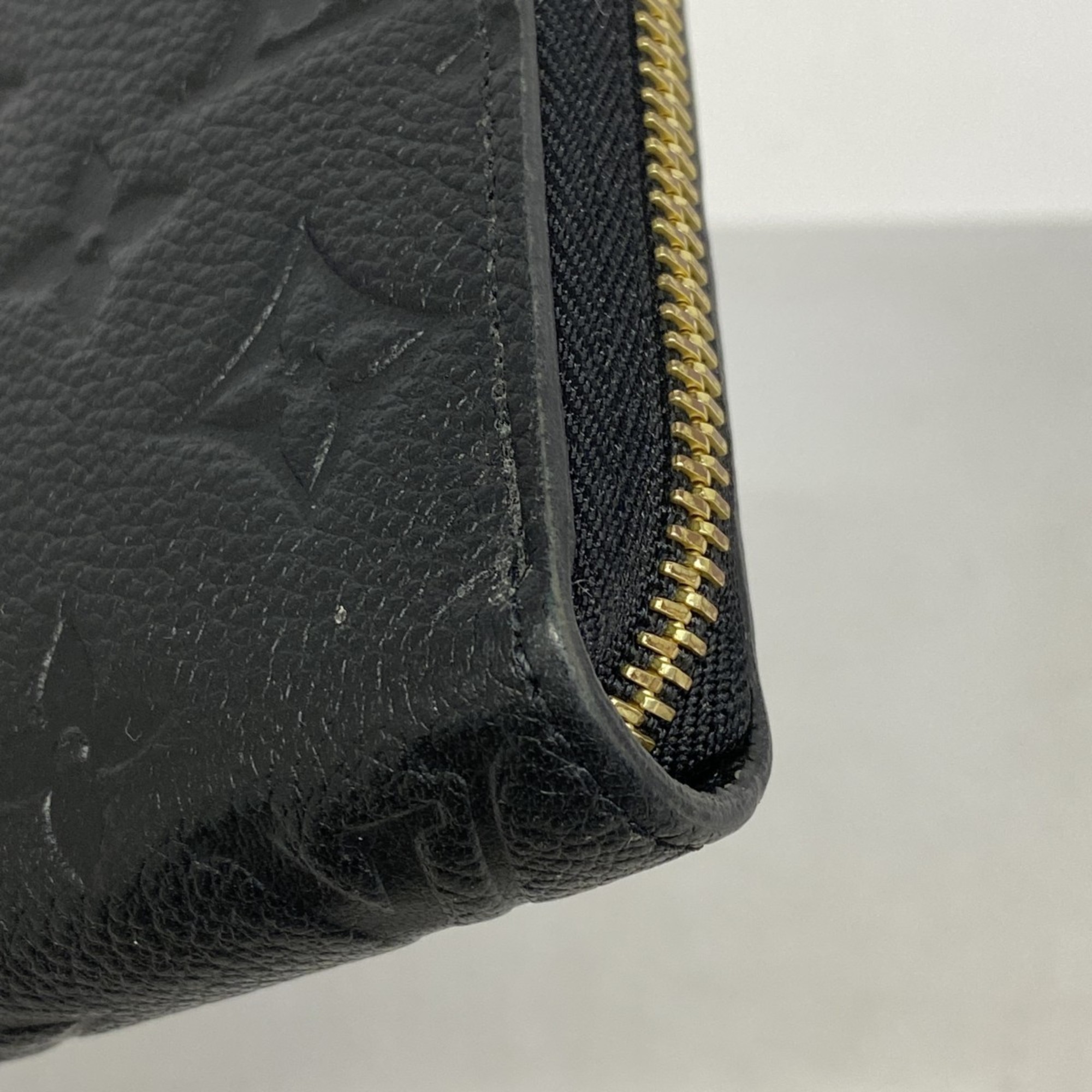 Louis Vuitton Long Wallet Monogram Empreinte Zippy M61864 Noir Men's Women's