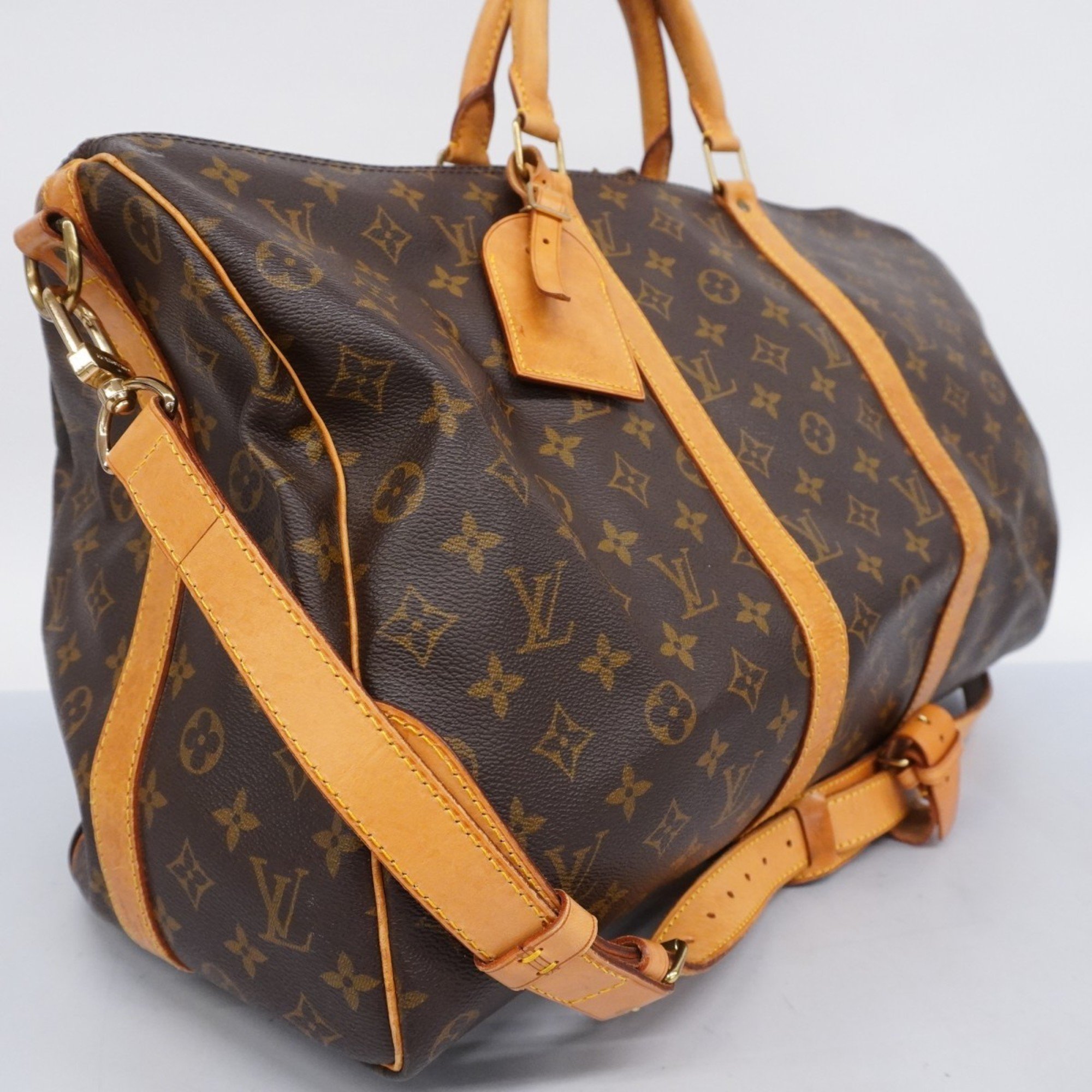 Louis Vuitton Boston Bag Monogram Keepall Bandouliere 50 M41416 Brown Men's Women's