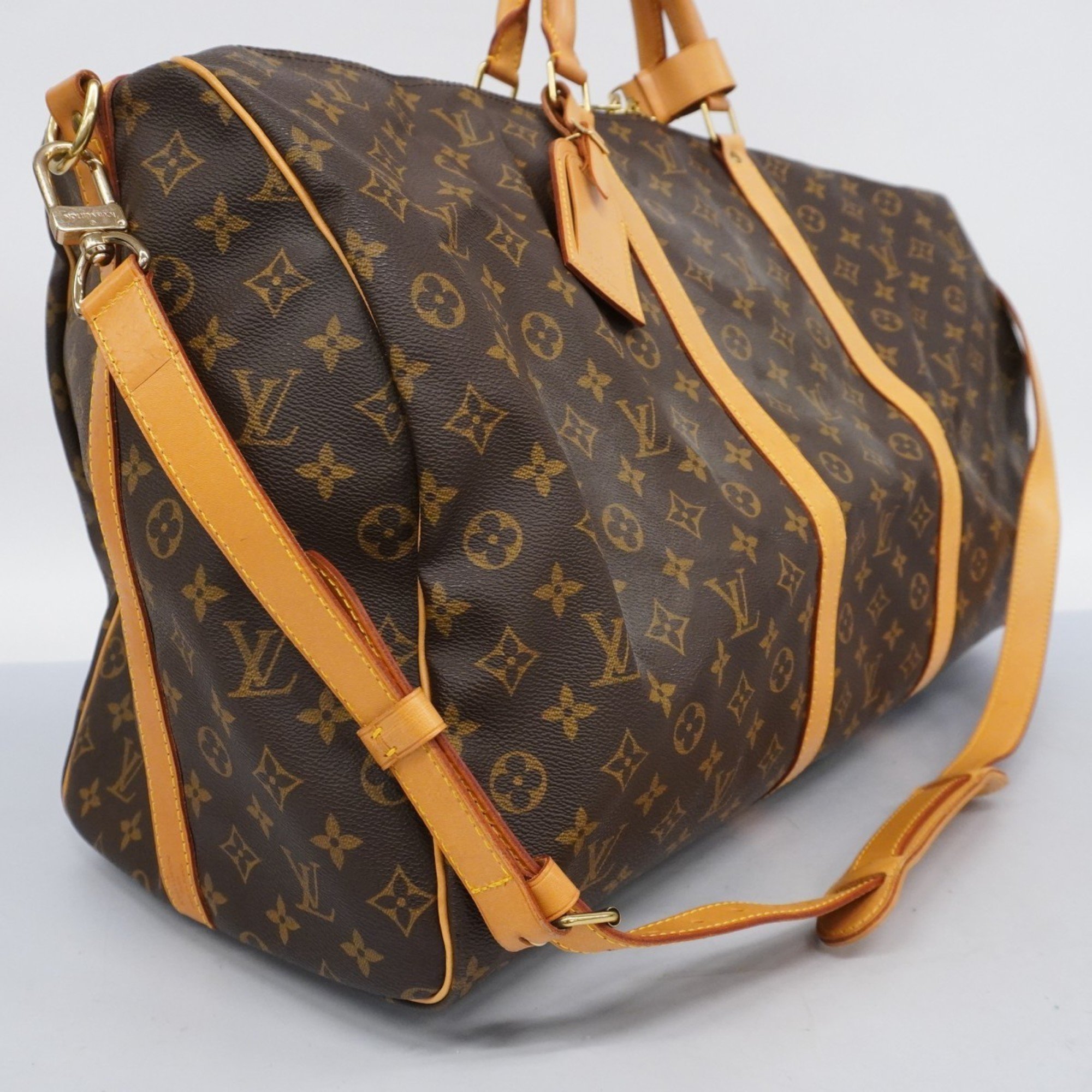 Louis Vuitton Boston Bag Monogram Keepall Bandouliere 60 M41412 Brown Men's Women's