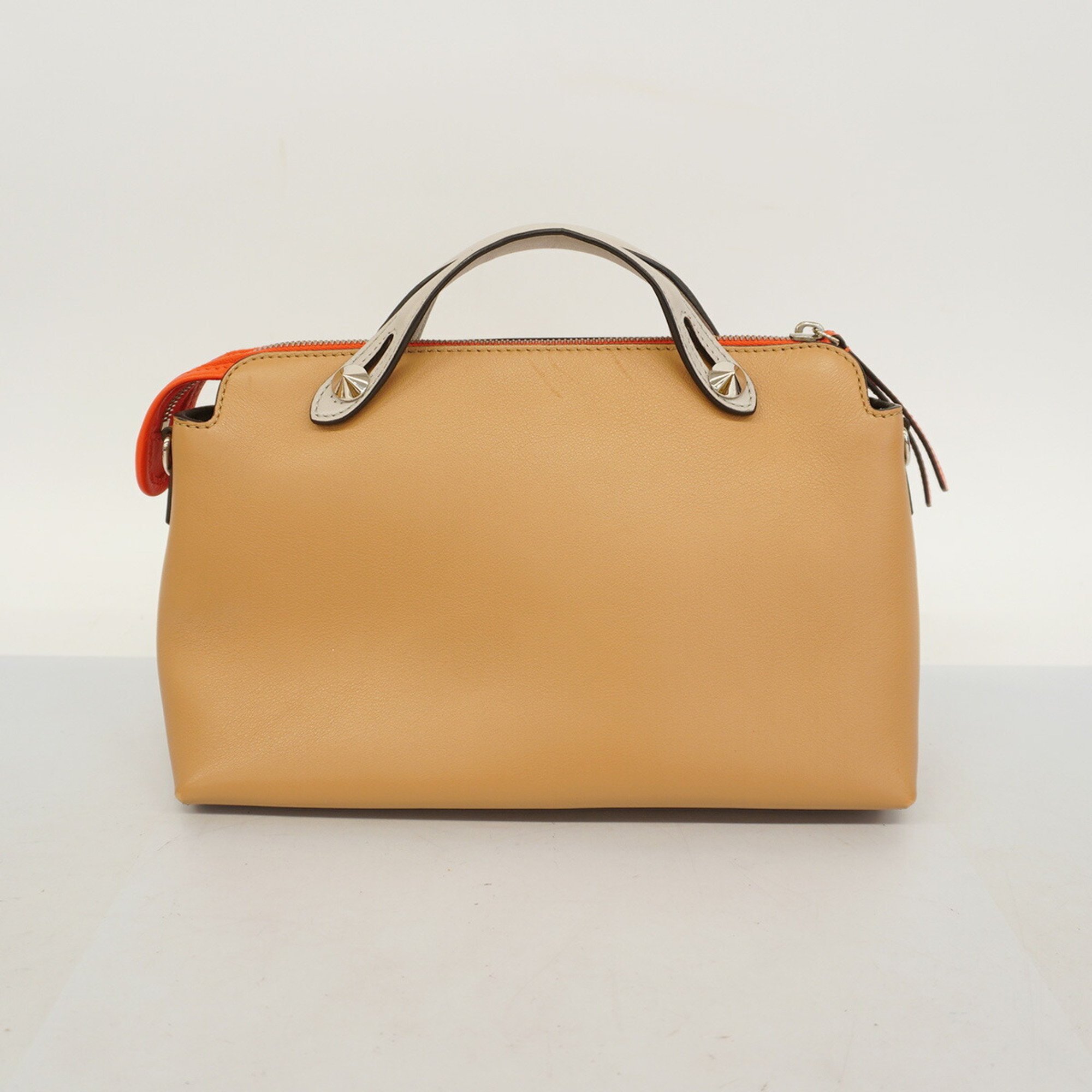 Fendi Shoulder Bag By The Way Leather Beige Multicolor Women's