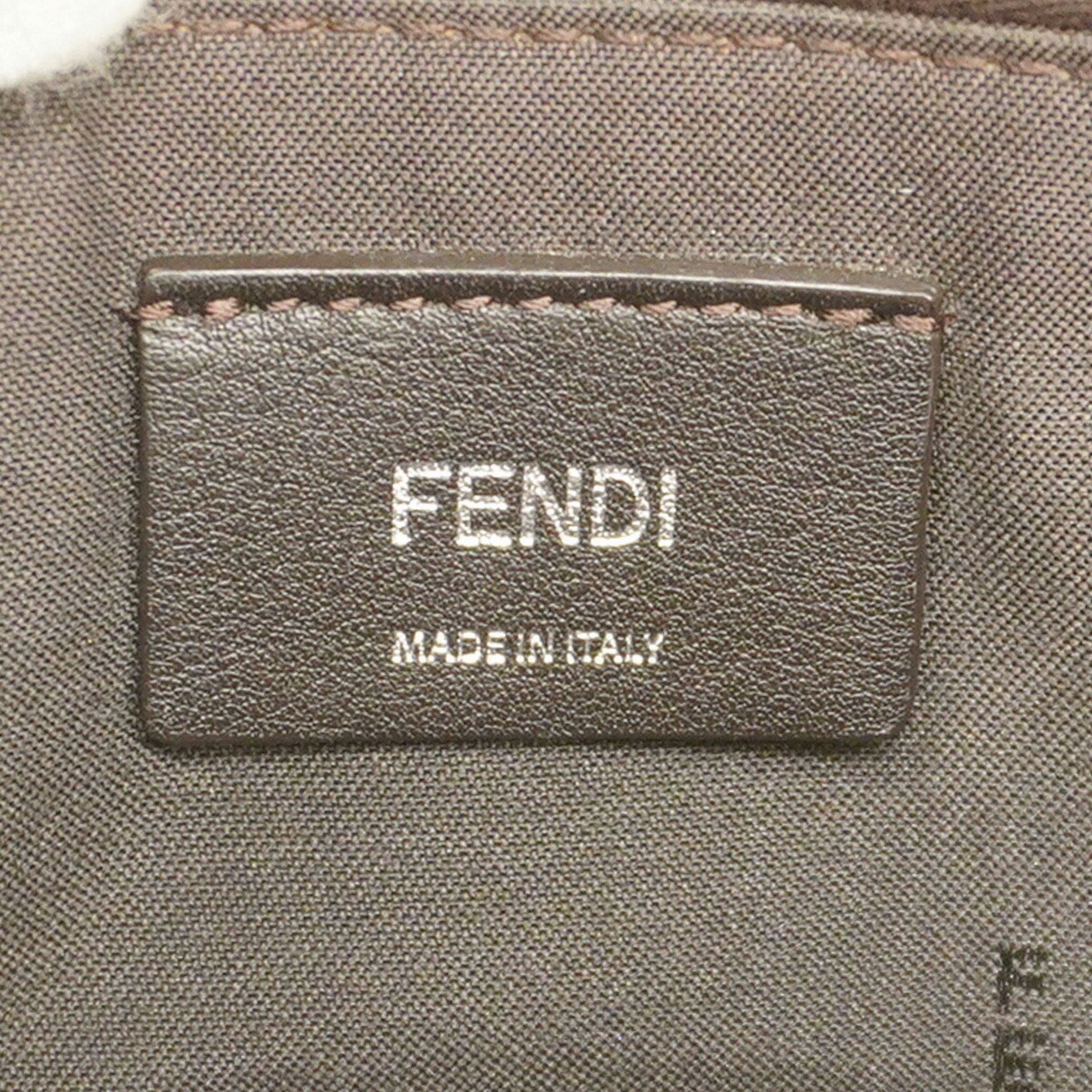 Fendi Shoulder Bag By The Way Leather Beige Multicolor Women's