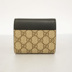 Gucci Tri-fold Wallet GG Supreme 453155 Brown Black Men's Women's