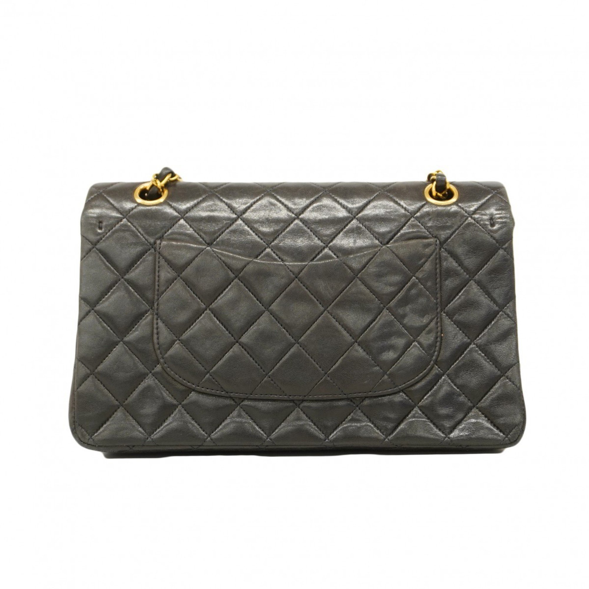 Chanel Shoulder Bag Matelasse Lambskin Black Women's