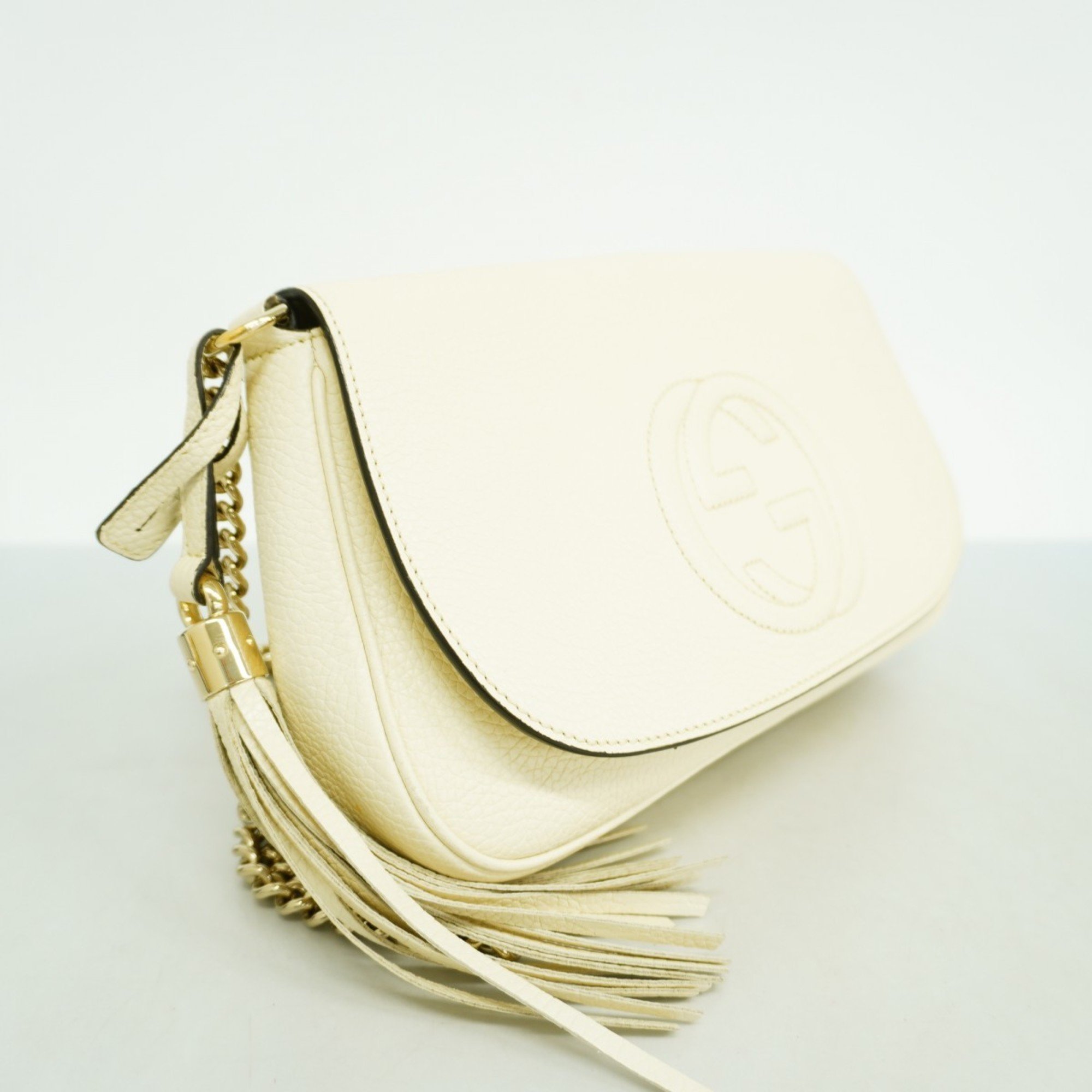 Gucci Shoulder Bag Soho 536224 Ivory Champagne Ladies