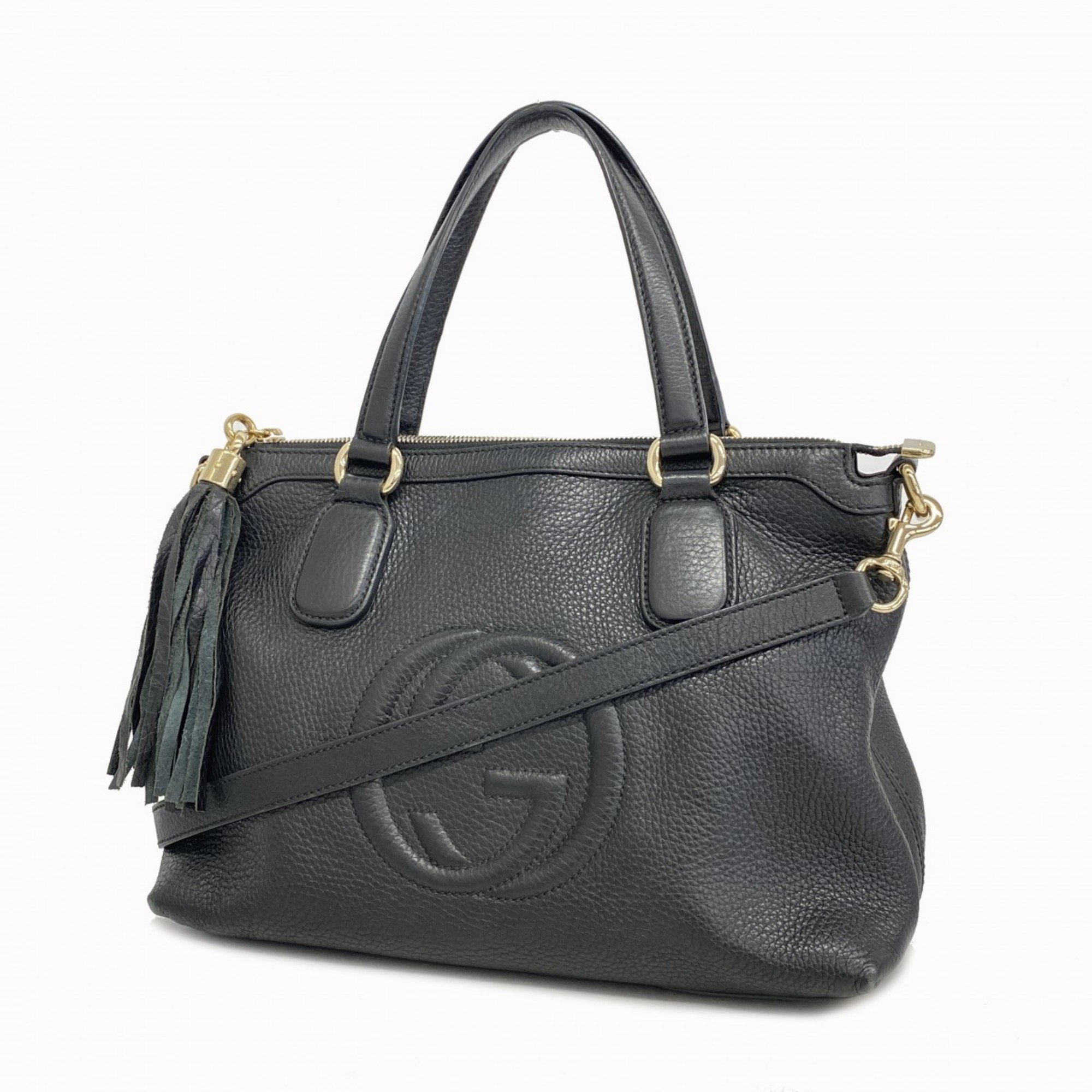 Gucci Handbag Soho 308362 Leather Black Women's