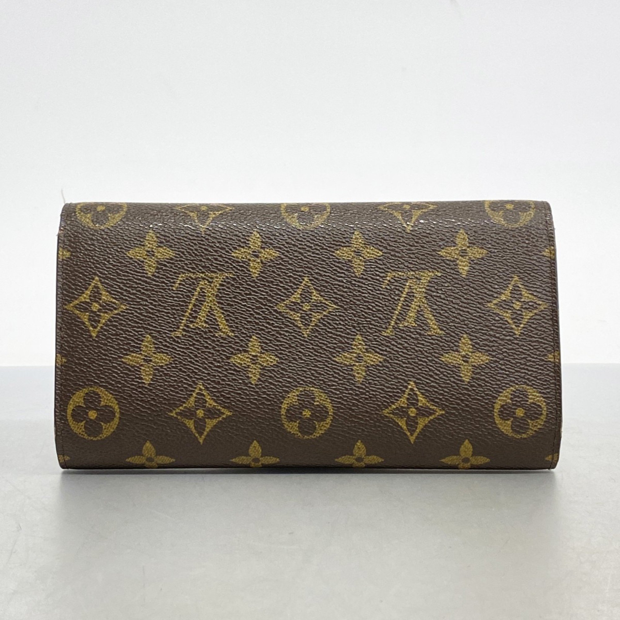 Louis Vuitton Tri-fold Long Wallet Monogram Porte Tresor International M61215 Brown Men's Women's