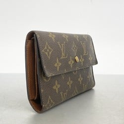 Louis Vuitton Tri-fold Long Wallet Monogram Porte Tresor International M61215 Brown Men's Women's