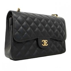 Chanel Shoulder Bag Matelasse Caviar Skin Black Women's