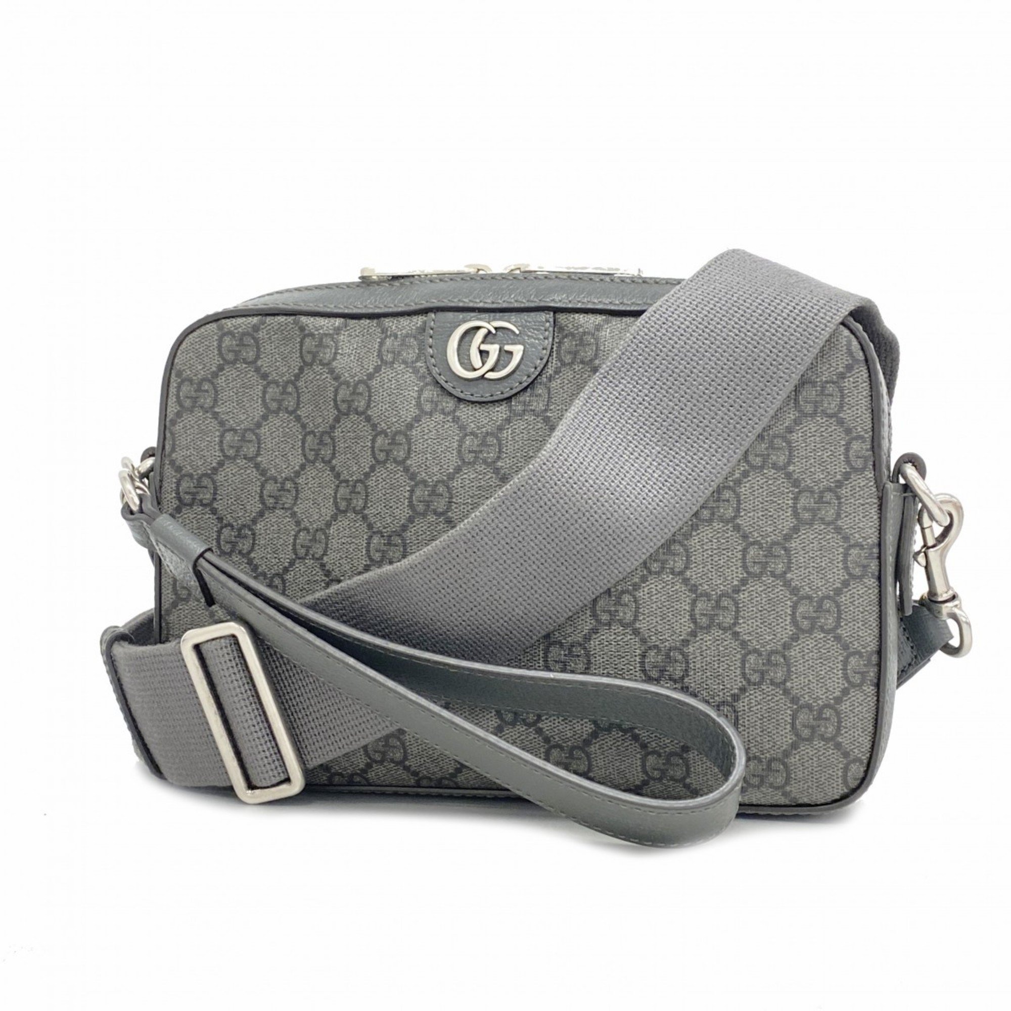 Gucci Shoulder Bag GG Marmont Supreme 699439 Grey Men's