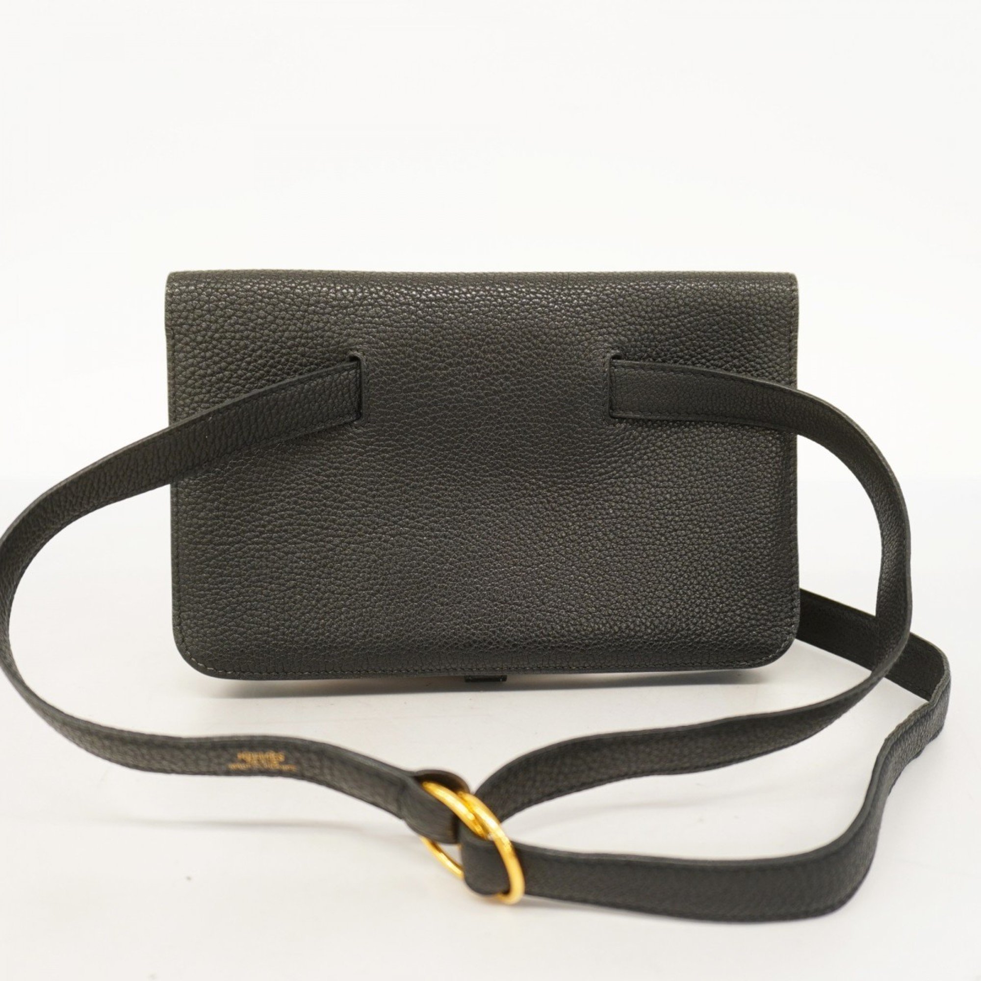 Hermes Waist Bag Dogon Togo Black F Stamped Men's Women's