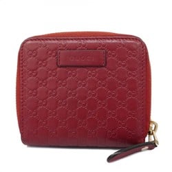 Gucci Wallet Micro Guccissima 449395 Leather Red Champagne Ladies