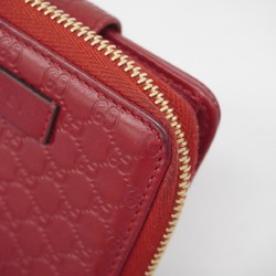 Gucci Wallet Micro Guccissima 449395 Leather Red Champagne Ladies