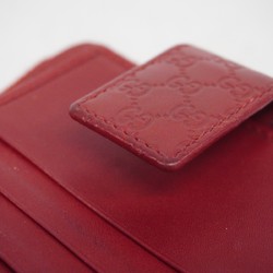 Gucci Wallet Micro Guccissima 449395 Leather Red Champagne Ladies