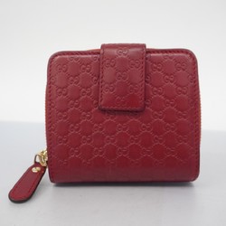 Gucci Wallet Micro Guccissima 449395 Leather Red Champagne Ladies