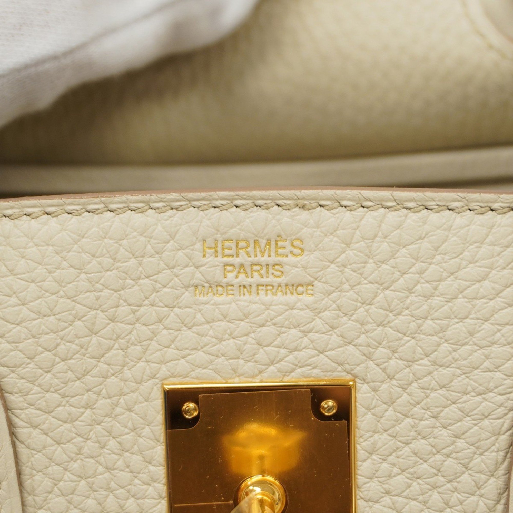 Hermes handbag Birkin 30 Taurillon Clemence Beton U stamp ladies