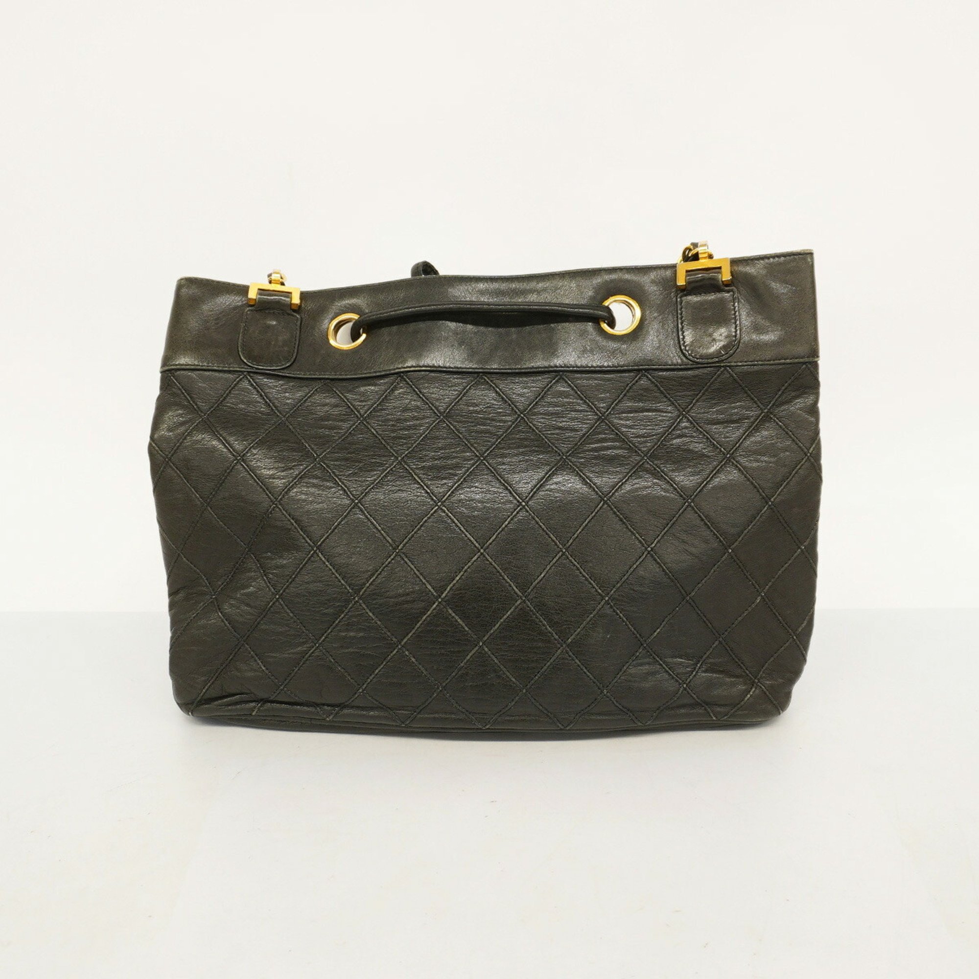 Chanel Shoulder Bag Bicolor Lambskin Black Women's