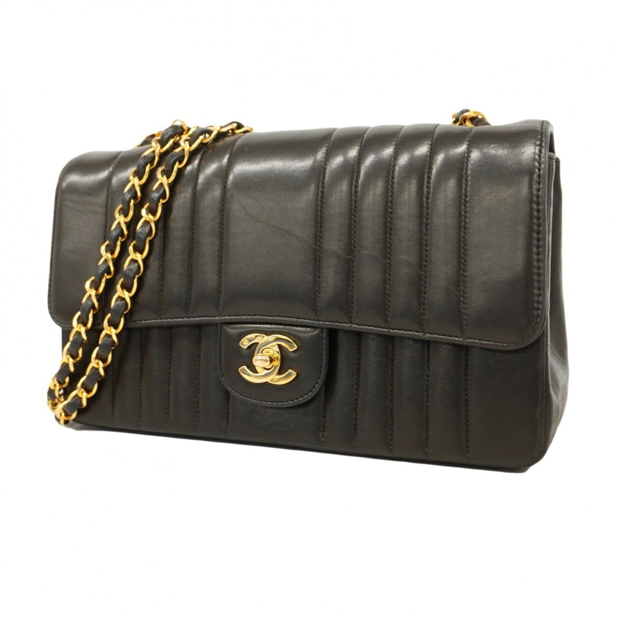 Chanel Shoulder Bag Mademoiselle Lambskin Black Women's