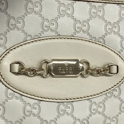 Gucci Tote Bag Guccissima 145993 Leather White Champagne Ladies