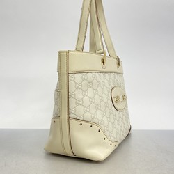 Gucci Tote Bag Guccissima 145993 Leather White Champagne Ladies