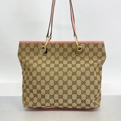 Gucci Tote Bag GG Canvas 139552 Brown Pink Women's