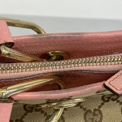 Gucci Tote Bag GG Canvas 139552 Brown Pink Women's