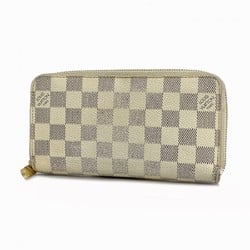 Louis Vuitton Long Wallet Damier Azur Zippy N60019 White Men's Women's