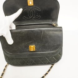 Chanel Shoulder Bag Matelasse Lambskin Black Women's