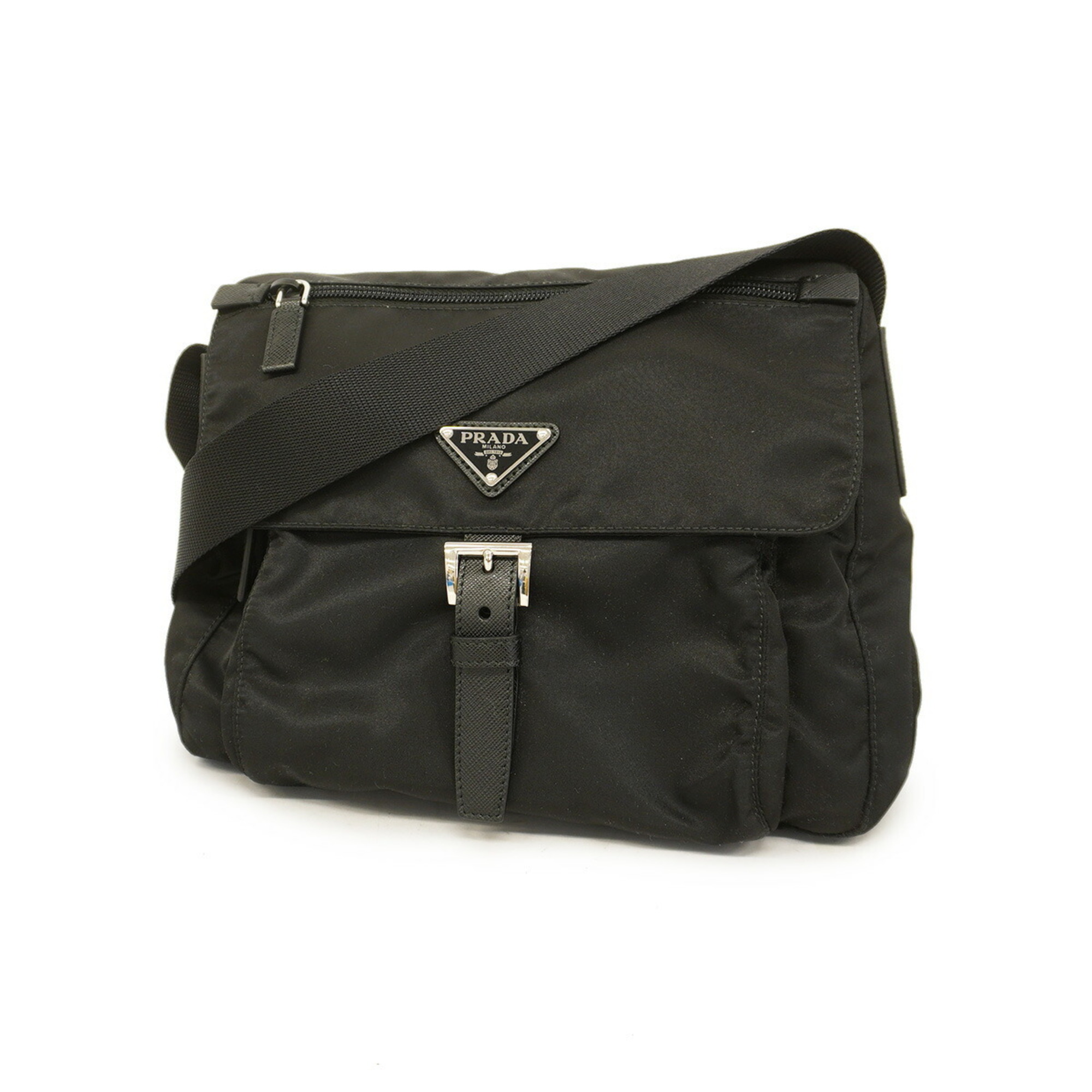 Prada Shoulder Bag Nylon Black Women's