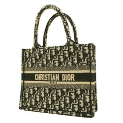 Christian Dior Tote Bag Trotter Book Small Canvas Navy Women's