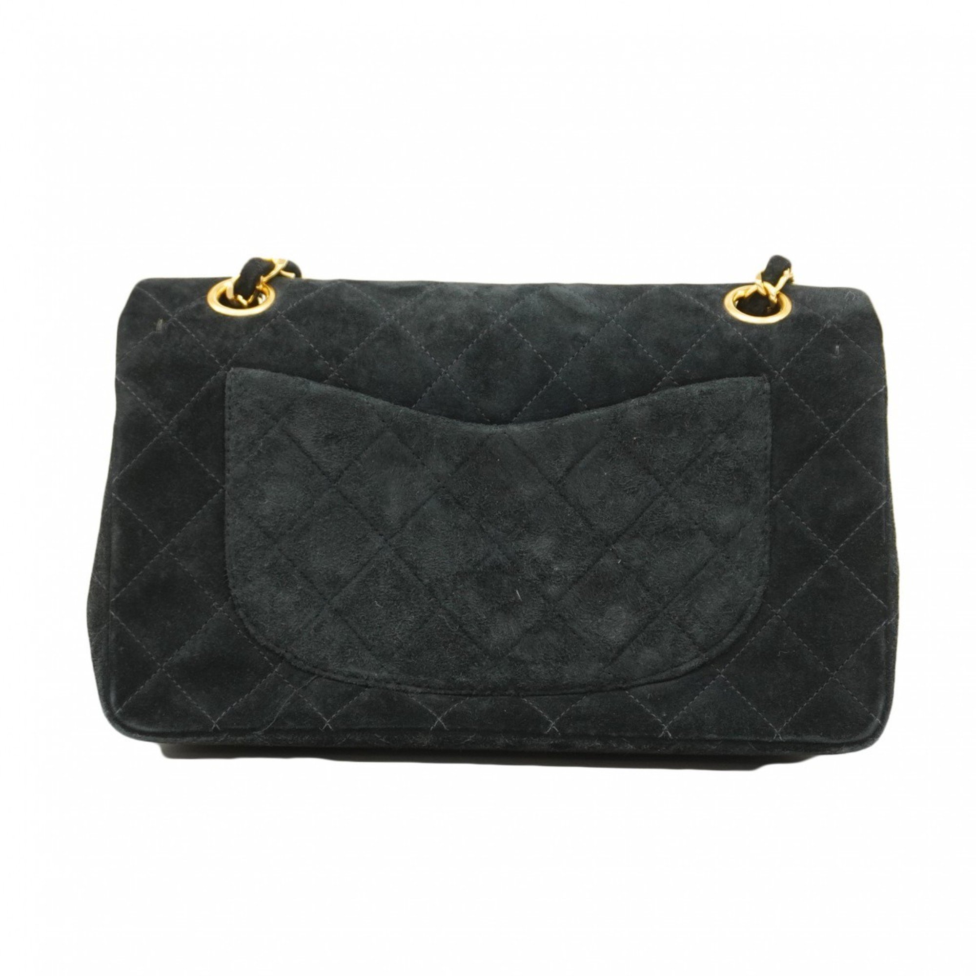 Chanel Shoulder Bag Matelasse Suede Black Women's