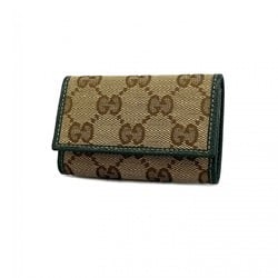 Gucci Key Case GG Canvas 138093 Brown Green Men's Women's