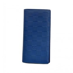 Louis Vuitton Long Wallet Damier Infinie Portefeuille Brazza N63205 Neptune Men's