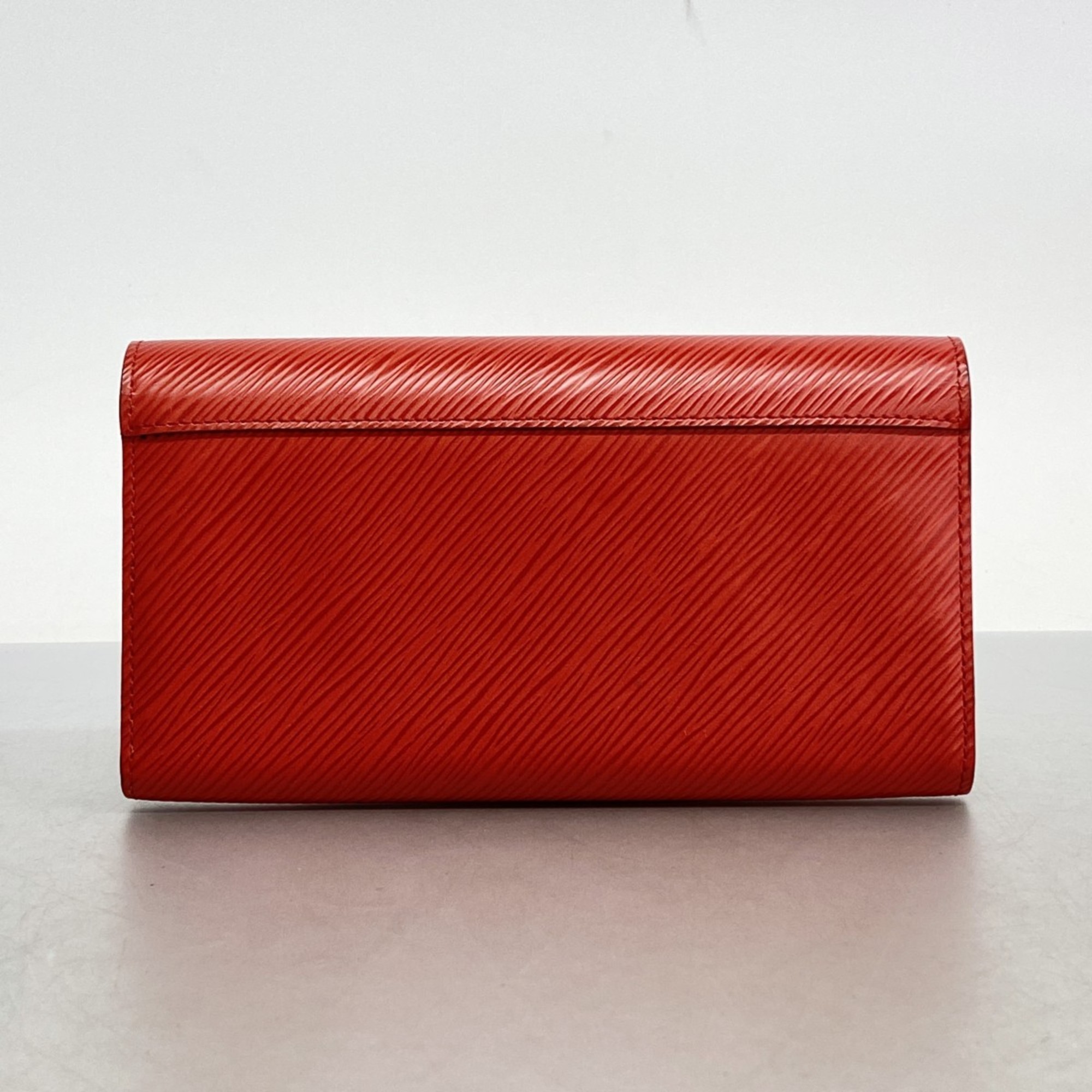 Louis Vuitton Long Wallet Epi Portefeuille Twist M61179 Coquelicot Ladies