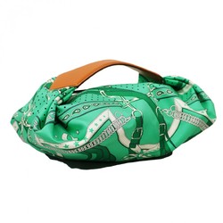 Hermes Tote Bag Balsoie Silk Green W Engraved Ladies