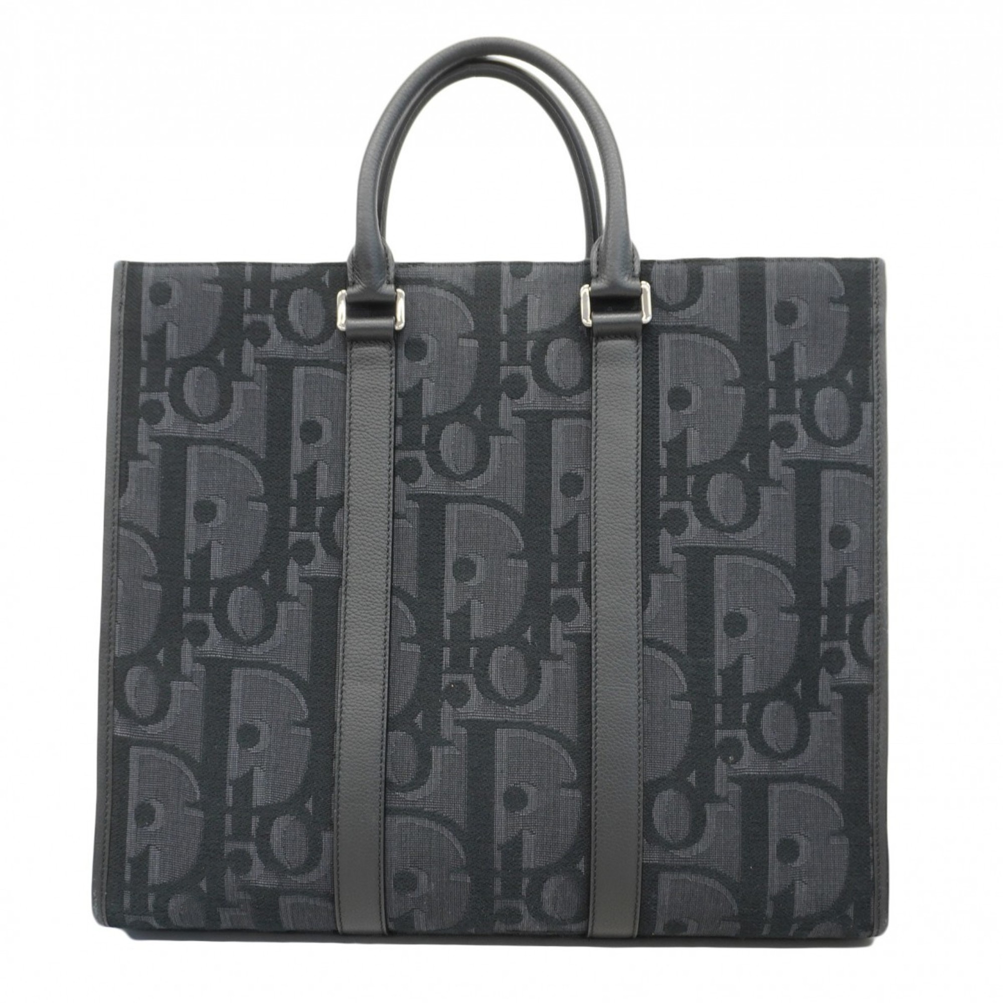 Christian Dior Tote Bag Trotter East West Canvas Black Men's